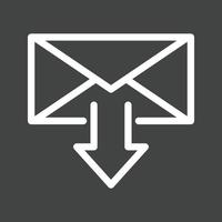 Incoming Message Line Inverted Icon vector