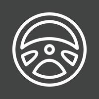 Steering Wheel Line Inverted Icon vector