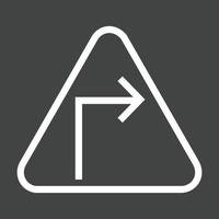 Sharp right turn Line Inverted Icon vector