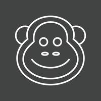 Monkey Line Inverted Icon vector