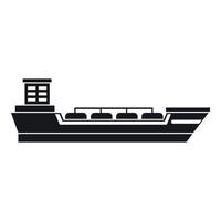 icono de barco petrolero, estilo simple vector