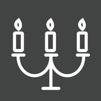 icono de línea de velas invertida vector