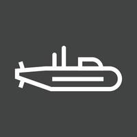 icono de línea submarina invertida vector