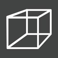 Cuboid Line Inverted Icon vector