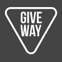 Give Way Line Inverted Icon vector