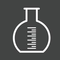 Round Bottom Flask Line Inverted Icon vector