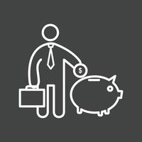 Savings Line Inverted Icon vector