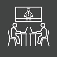 Video Conference Line Inverted Icon vector