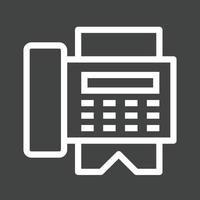 Fax Machine Line Inverted Icon vector