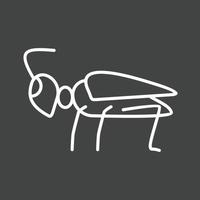 Grasshopper Line Inverted Icon vector