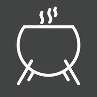 Cauldron Line Inverted Icon vector