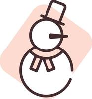 Event snowman, icon, vector on white background.