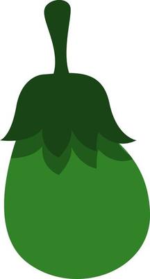 Vegetarian eggplant, icon, vector on white background.