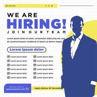 We are hiring job position social media post template vector