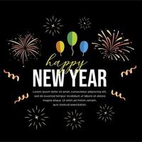 Happy new year city background banner greeting celebration vector