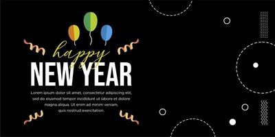 Happy new year city background banner greeting celebration vector