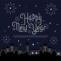 Happy new year greeting celebration vector