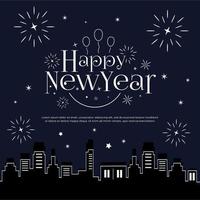 Happy new year greeting celebration vector