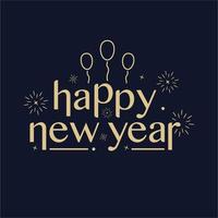 Happy new year greeting celebration Premium Vector
