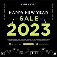 Happy new year city background banner greeting celebration vector