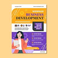 Flat Business Webinar Poster Template vector