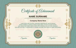 Certificate Design with Victorian Classic Concept vector