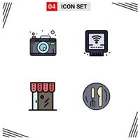 Modern Set of 4 Filledline Flat Colors and symbols such as camera ecommerce photography plumber shop Editable Vector Design Elements