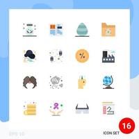 Pack of 16 creative Flat Colors of buy science layout folder spring Editable Pack of Creative Vector Design Elements