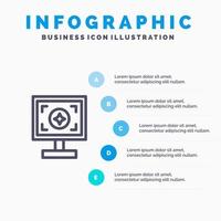 Brand Branding Design Print Line icon with 5 steps presentation infographics Background vector