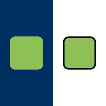 casilla casilla de verificación iconos no marcados conjunto de iconos rellenos de línea y plana vector fondo azul