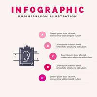 tarjeta de informe archivo id de usuario icono sólido infografía 5 pasos presentación antecedentes vector