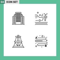 Universal Icon Symbols Group of 4 Modern Filledline Flat Colors of address energy company car transmission tower Editable Vector Design Elements