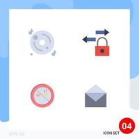 4 Universal Flat Icon Signs Symbols of disk no multimedia traffic email Editable Vector Design Elements