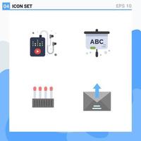 Group of 4 Flat Icons Signs and Symbols for hobbies cotton projector beauty commerce Editable Vector Design Elements