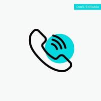 Call Communication Phone turquoise highlight circle point Vector icon