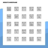 Set of Website Wireframe Line Icon set 25 Icons Vector Minimalism Style Design Black Icons Set Linear pictogram pack