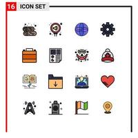 Set of 16 Modern UI Icons Symbols Signs for clothes shop case reputation accessories globe Editable Creative Vector Design Elements