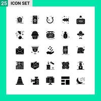 Stock Vector Icon Pack of 25 Line Signs and Symbols for marketing left mobile arrow horseshoe Editable Vector Design Elements