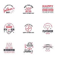 Happy fathers day 9 Black and Pink vintage retro type font Illustrator eps10 Editable Vector Design Elements