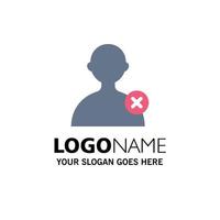 Delete Man User Business Logo Template Flat Color vector