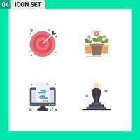 Flat Icon Pack of 4 Universal Symbols of marketing tree target money finance Editable Vector Design Elements