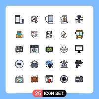 Group of 25 Filled line Flat Colors Signs and Symbols for ignition key design bag web blogging blogger Editable Vector Design Elements