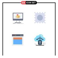 Set of 4 Modern UI Icons Symbols Signs for cube web sketch design mouse Editable Vector Design Elements