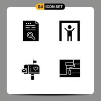 paquete de iconos de vector de stock de 4 signos y símbolos de línea para elementos de diseño de vector editable de carta de escáner de archivo de correo de contenido