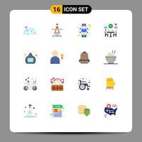 16 Universal Flat Colors Set for Web and Mobile Applications bottle free engineering dinner smart watch Editable Pack of Creative Vector Design Elements
