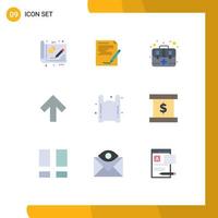 conjunto de 9 paquetes de colores planos comerciales para los primeros elementos de diseño vectorial editables de flecha de nota de bolsa vector