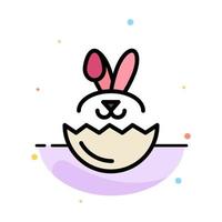 Egg Rabbit Easter Abstract Flat Color Icon Template vector