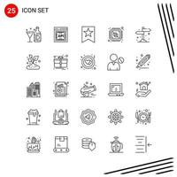 Collection of 25 Vector Icons in Line style Pixle Perfect Outline Symbols for Web and Mobile Line Icon Signs on White Background 25 Icons Creative Black Icon vector background