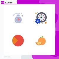 Editable Vector Line Pack of 4 Simple Flat Icons of perfume chart business schedule graphical Editable Vector Design Elements