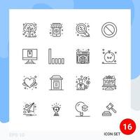 16 Thematic Vector Outlines and Editable Symbols of connection envelope find email basic Editable Vector Design Elements